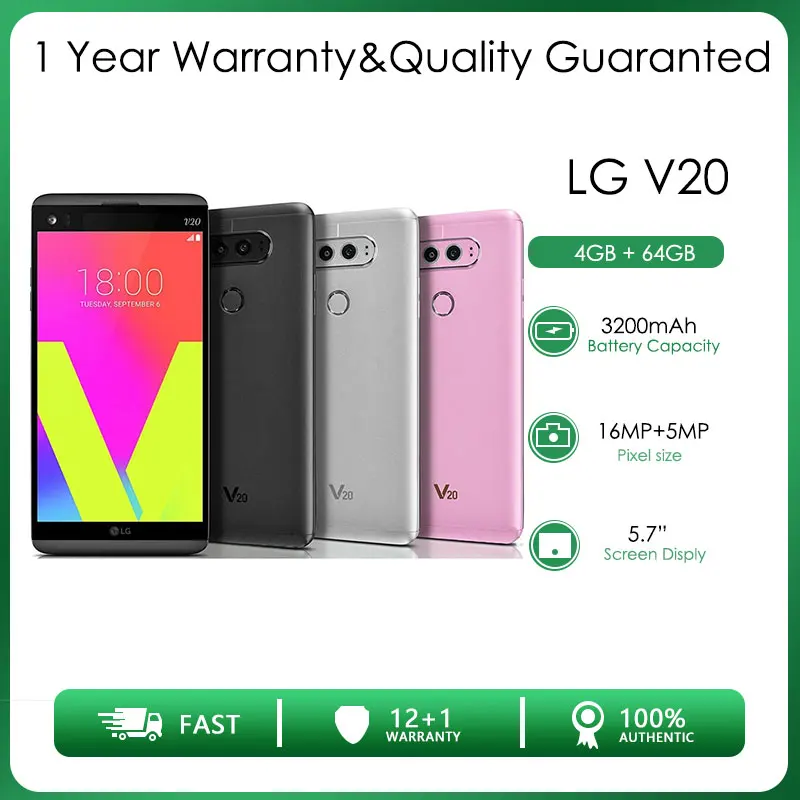 Оригинальный Восстановленный разблокированный телефон LG V20 VS995 с двумя Sim-картами