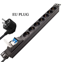 19 inch power strip holder distribution 7ac unit european germanfrench socket dual air switch pdu network cabinet rack eu plug