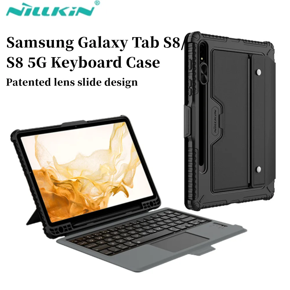 Nillkin For Samsung Galaxy Tab S8 Keyboard Case Tablet Bluetooth Keyboard TouchPad Smart Case For S8 Plus/Tab S7 Plus /Tab S7 FE