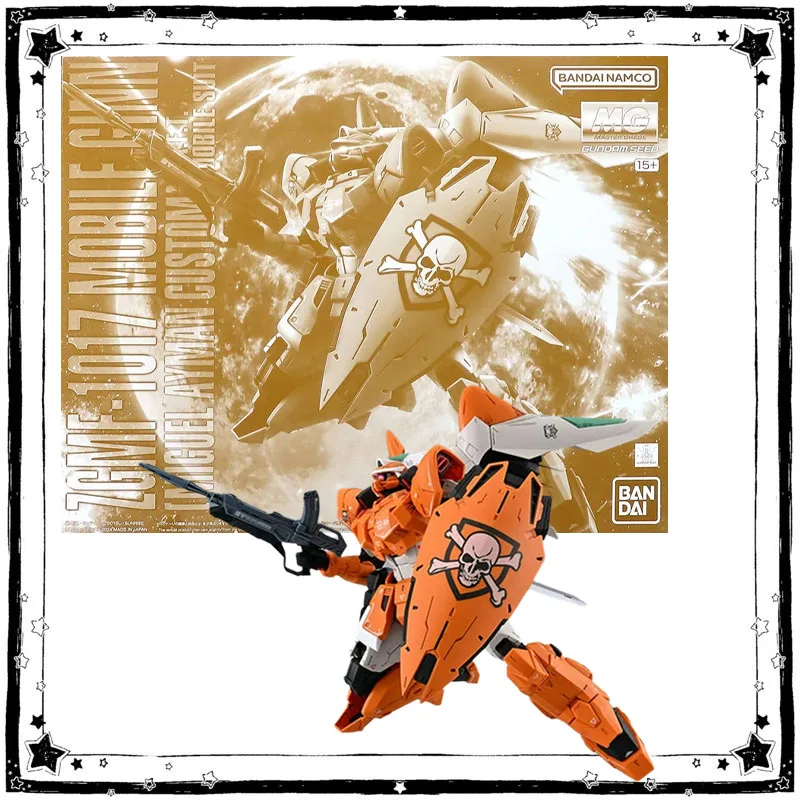 Фото В наличии: Сборная модель Bandai Gundam MG 1/100 ZGMF-1017 Mobile Ginn Miguel Ayman, коллекционная фигурка из аниме, игрушка для сборки №1