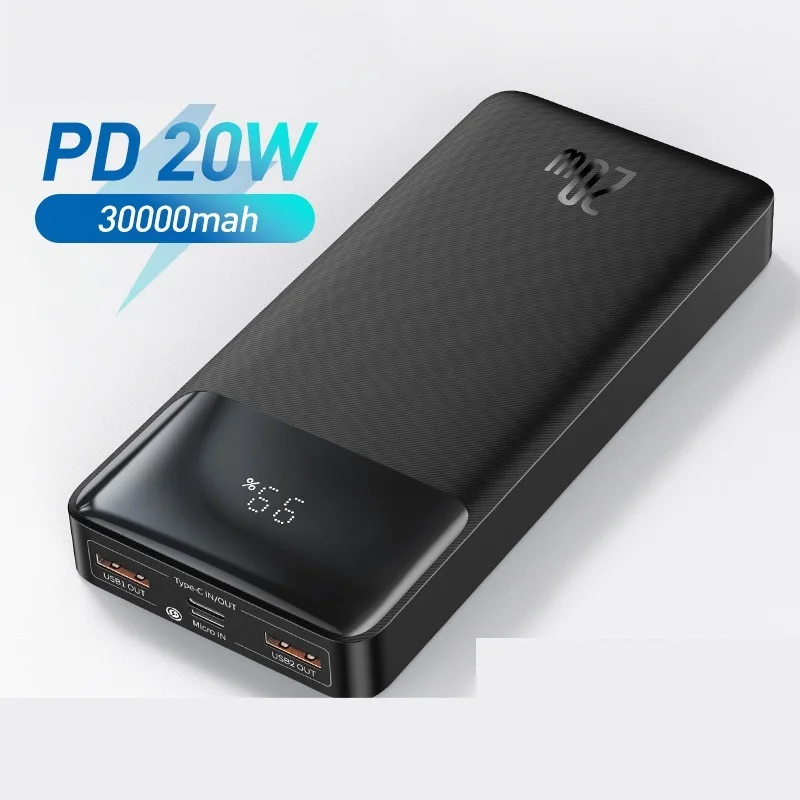 

Baseus Power Bank 30000mAh Portable Charging Poverbank Mobile Phone External Battery Quick Charger Powerbank 20000mAh for XiaoMI