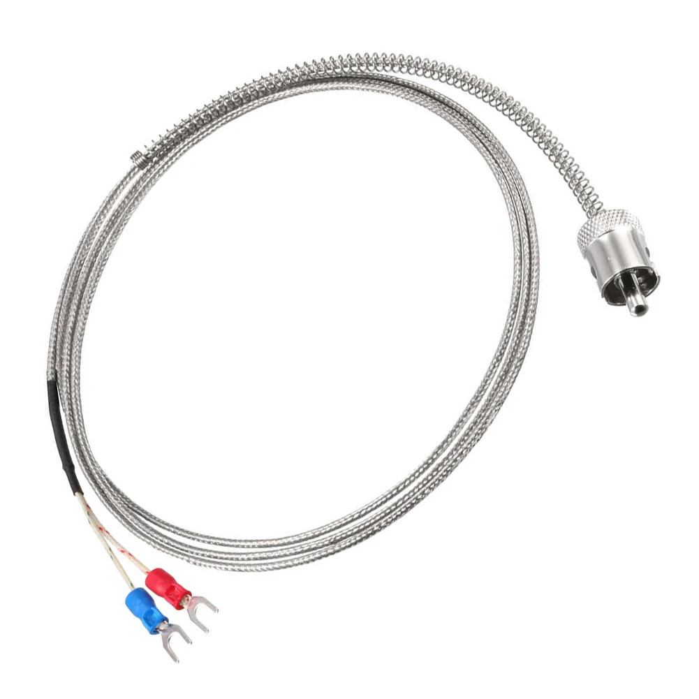 

J Type Temperature Sensor Probe Circlip Type Thermocouple 1 Meters Cable 321-112F 2 Insulated Forks Terminals Thermocouple