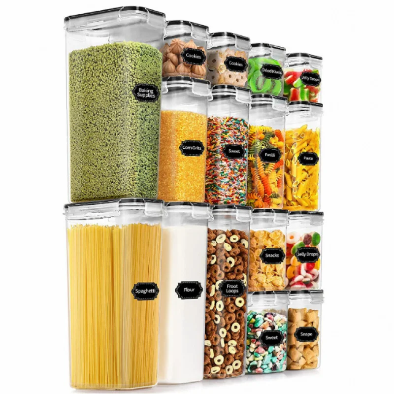 Kitchen Sealed Jar Cereals Plastic Large Storage Transparent Food Tank Crisper
