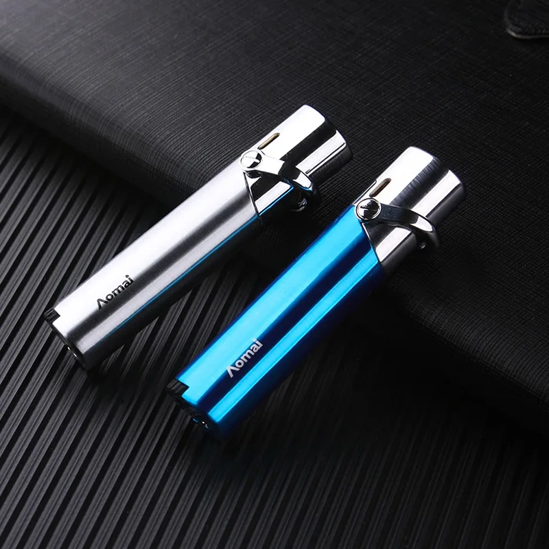 

Hot New Compact Jet Butane Direct Spray Torch Turbine Metal Windproof Lighter Outdoor Barbecue Kitchen Cigar Lighter Men's Gifts