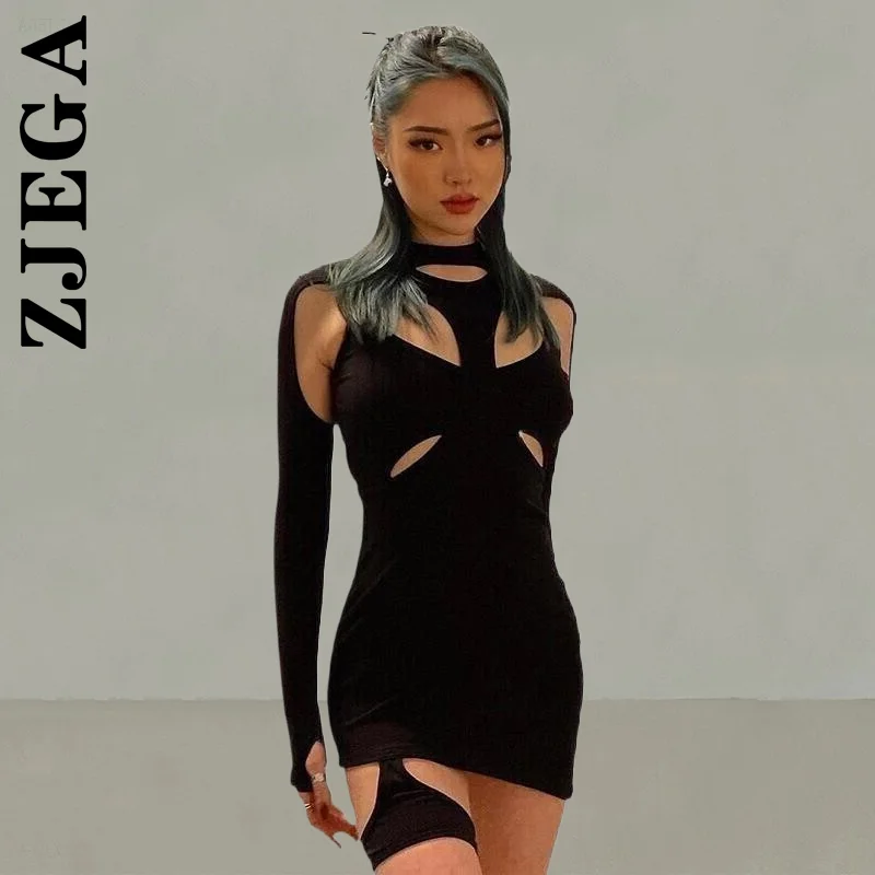 

Zjega Women Dress New Slim Stretch Slim Hollow Out Sexy Mini Bodycon Dresses Holiday Dresses Woman Female Vestidos