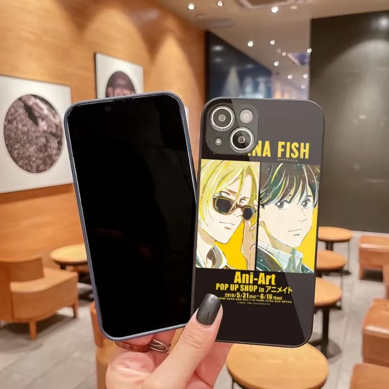 

Чехол для телефона с изображением банановых рыбок и аниме для IPhone 14, 13, 12, 11 Pro Max, X, XR, XS, 8, 7 Plus, цветной чехол из жидкого стекла
