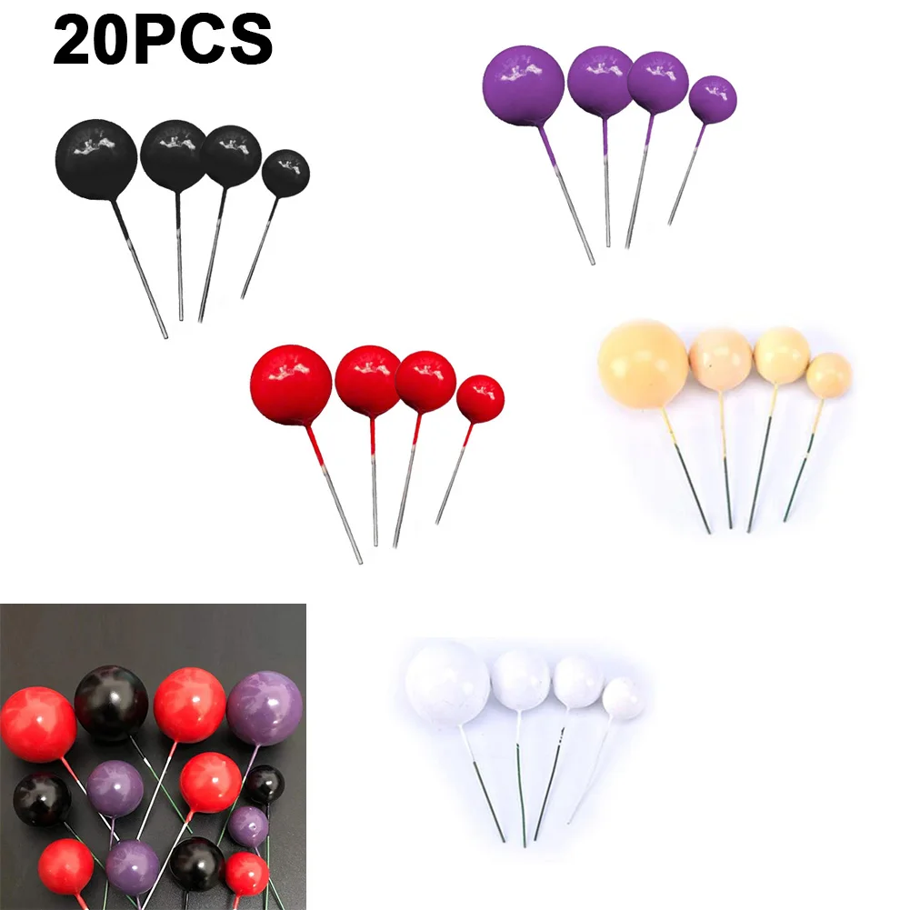 

20pcs Ball Cake Topper Cake Picks Ball Decorating For Baby Shower Wedding Birthday Party Decoration Decors Supplies