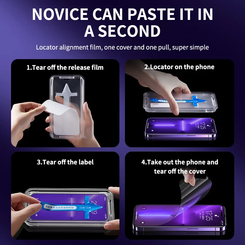 8K HD / Privacy Tempered Glass For iPhone 14 13 12 11 Pro Max X XS MAX Full Cover Screen Protector With Alignment Mounting Cover