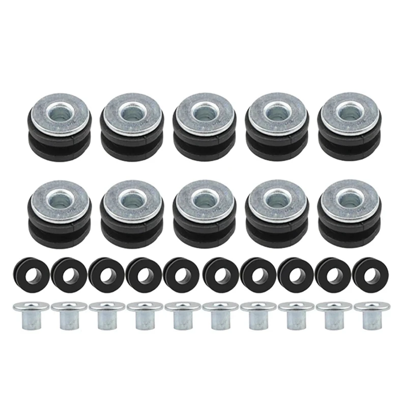 

60Pcs Motorcycle Rubber Grommets Bolts For Honda Yamaha Suzuki Kawasaki Fairing Rubber Grommets Kit Washer Assortment