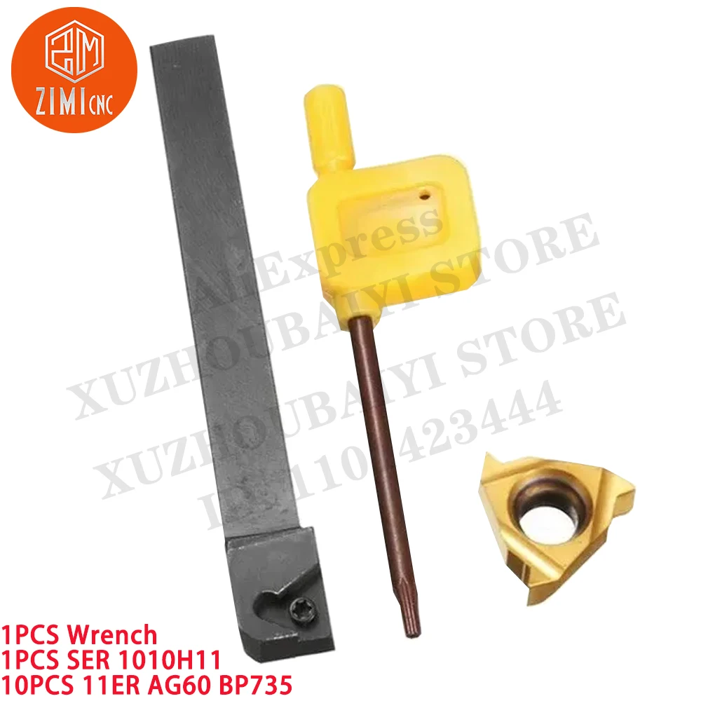 1PC SER 1010H11 Резьборезные инструменты Держатель токарного станка +10PCS 11ER AG60
