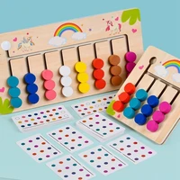 1set montessori educational wooden toys thinking training turntable logical reasoning training children early education toy