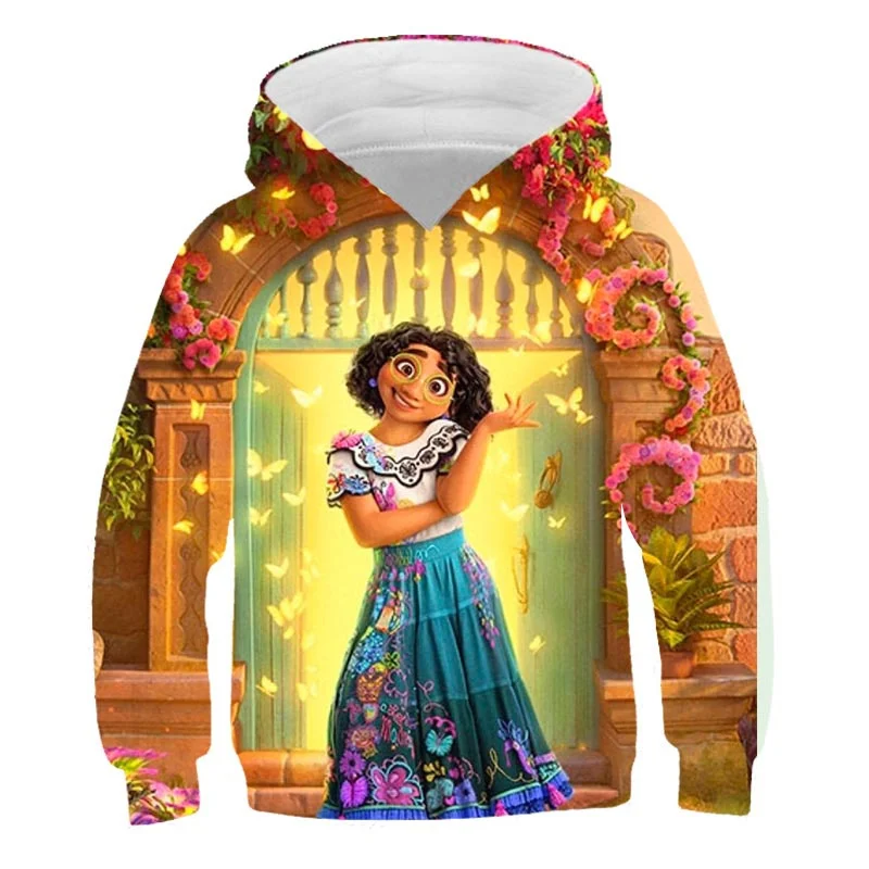 

Children Encanto Mirabel Long-Sleeves Hoodies Autumn Baby Boys Girls Cotton Cartoon Hooded Tops Clothing Cute Casual Sweatshirts
