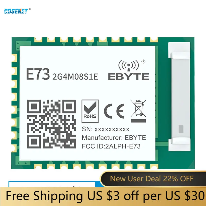 10PCS nRF52833 BLE 5.1 RF Module 2.4GHz Mesh Thread ZigBee 8dBm E73-2G4M08S1E For UAV Smart Home Wireless Transceiver Receiver