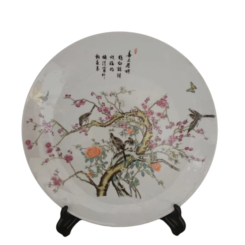 

Magpie On Plum Blossom Chinese Art Ceramic Plate Means Happy Style Plates Decorative Wall Hanging Dishes Home Studio Decoration