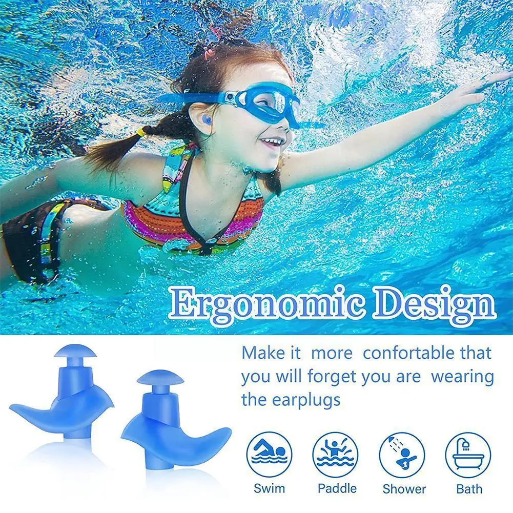 

1 Pair Diving Water Sports Swimming Accessories With Silicone Waterproof Box Earplugs Plugs Collection Sport Ear Dust-proof X2e2