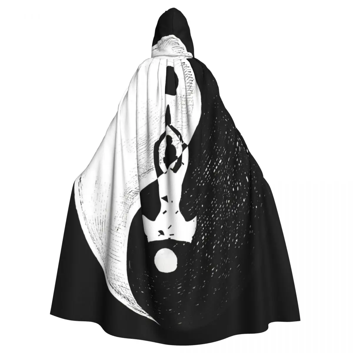 

Yoga Yin Yang Meditation Balance Zen Harmony Gift Hooded Cloak Halloween Party Cosplay Woman Men Adult Long Witchcraft Robe Hood