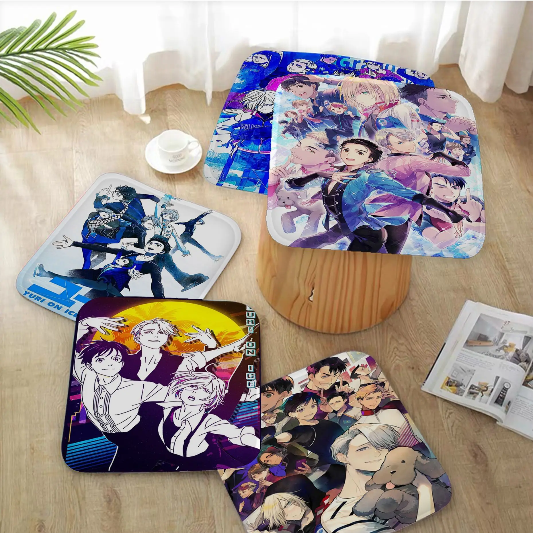 

YURI!!! On ICE Anime Multi-Color Chair Mat Soft Pad Seat Cushion For Dining Patio Home Office Indoor Outdoor Garden Cushion Pads