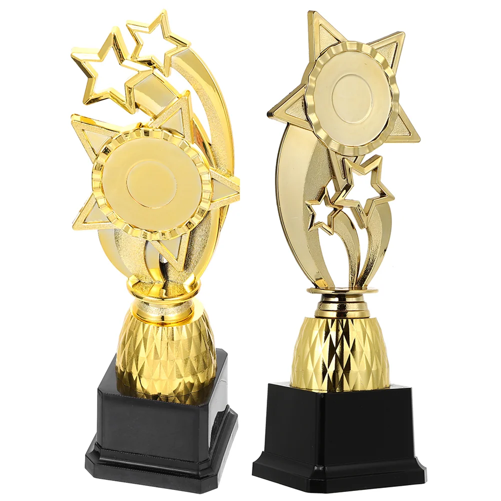 2 Pcs Appreciation Gift Trophy Cup School Childrens Gifts Celebration Competition Gold Trim Award Party