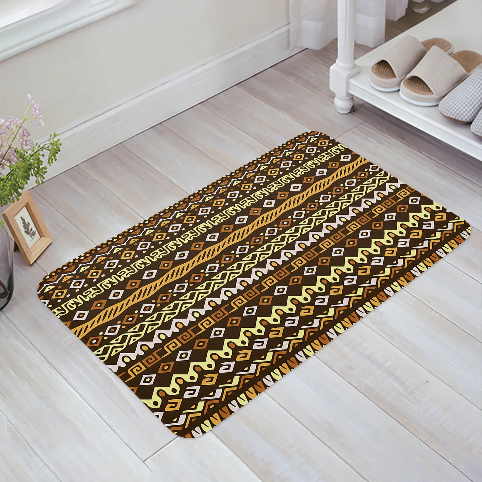 

Tribal Pattern Ethnic Entrance Door Mat Bedroom Kitchen Bathroom Mat Non-slip Door Mat Personality Home Decor