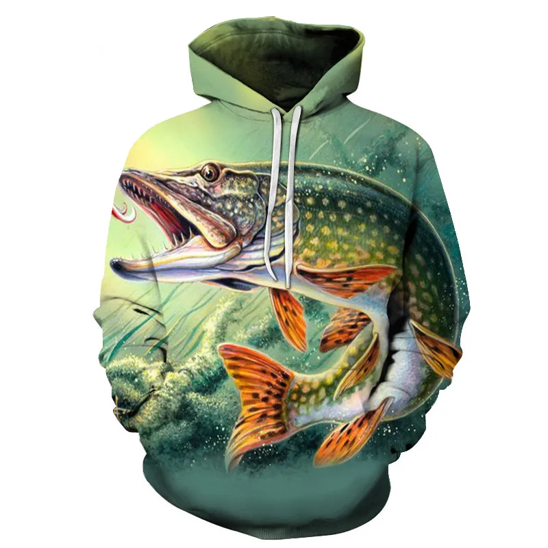 

3D Tropical Fish Funny Hoodies For Fishinger Fisherman Men Women Long Sleeve Hoody Sweatshirts Hooded Streetwear Hip Hop Jackets