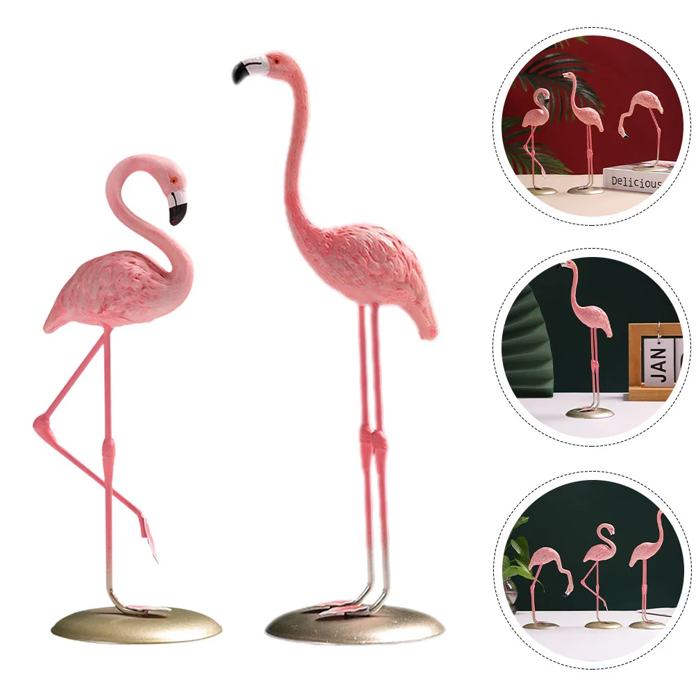 

2 Pcs Flamingo Home Items Summer Decor Astetic Room Sculpture Indoor Decorations