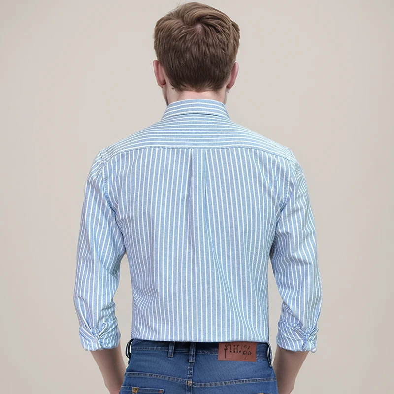 Новые оксфорды из 100% хлопка мужские полосатые рубашки в клетку мужская деловая