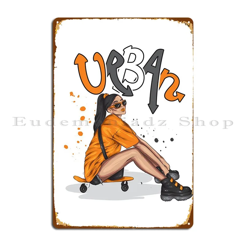 

Skateboard Metal Sign Rusty Living Room Create Character Garage Tin Sign Poster