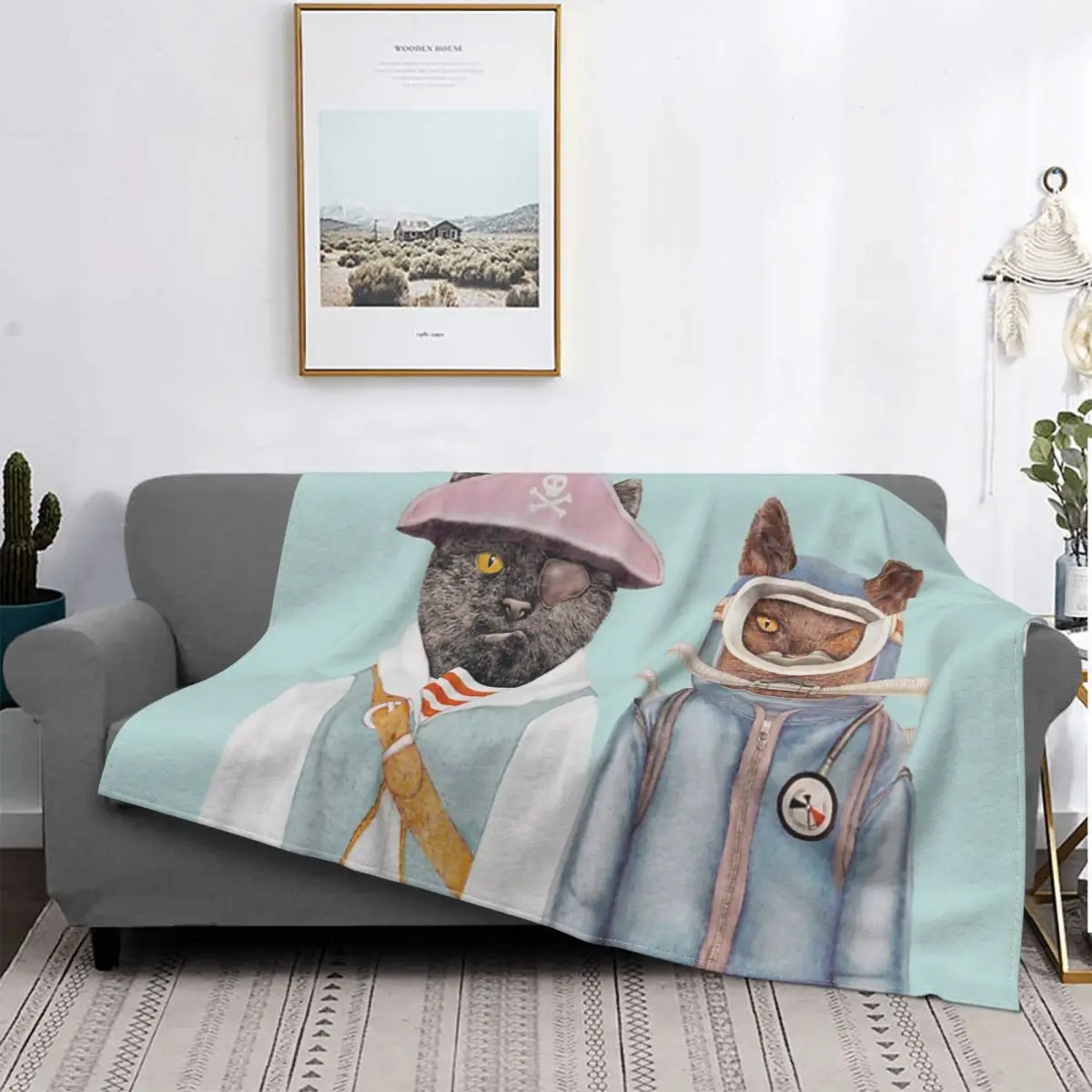 

Manta de gatos acuáticos, colcha a cuadros para cama, sofá cama, manta térmica mullida a cuadros, mantas receptoras