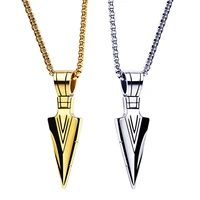 retro punk mens arrow pendant necklace stainless steel hip hop choker women fashion jewelry gift short chain necklaces