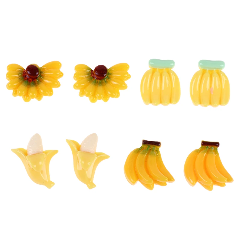 

10 шт./компл. 1:12, зеркальная модель кукольного домика, игрушечный кукольный домик, кухонная кухня, миниатюрный кусок бананов, декоративные ак...