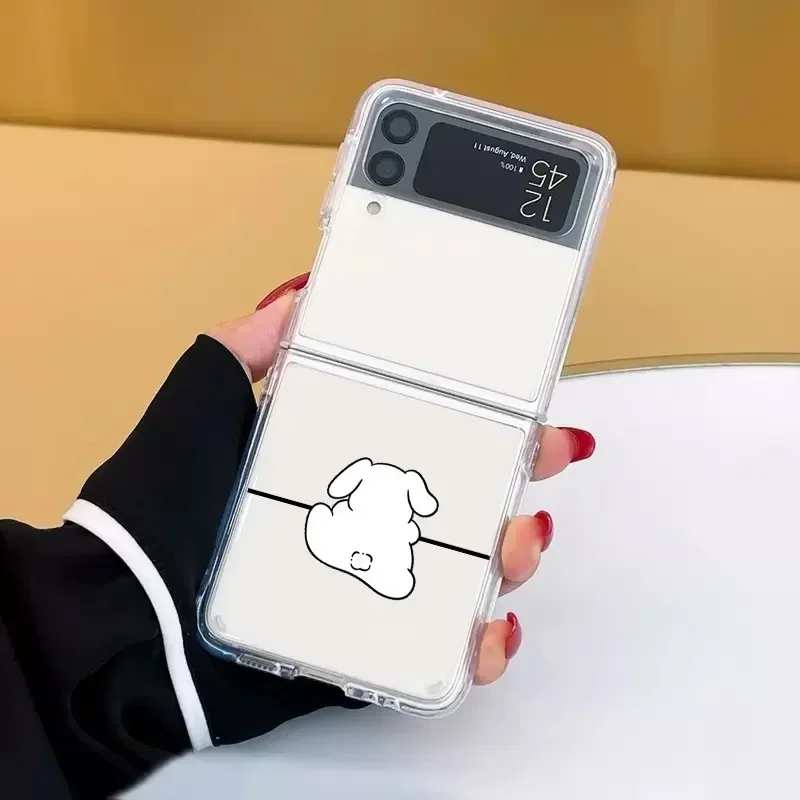 Прозрачный складной чехол для телефона с рисунком панды Samsung Galaxy Z Flip 5 ZFlip 6