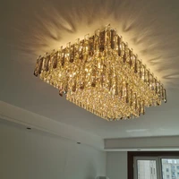 modern luxury crystal ceiling chandelier for living dining room new design kitchen rectangular led light luster indoor lighting
