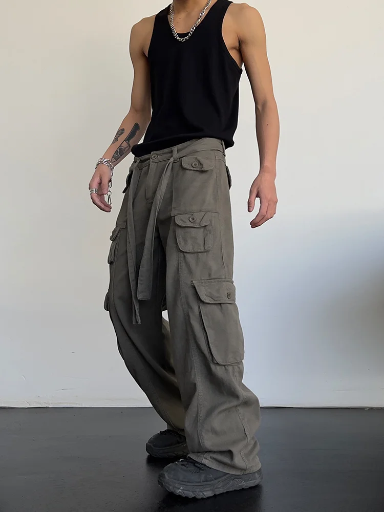 

Комбинезон в стиле ретро для мужчин и женщин, повседневный свободный ровный комбинезон с большими карманами, драпированные широкие брюки с завышенной талией, на лето