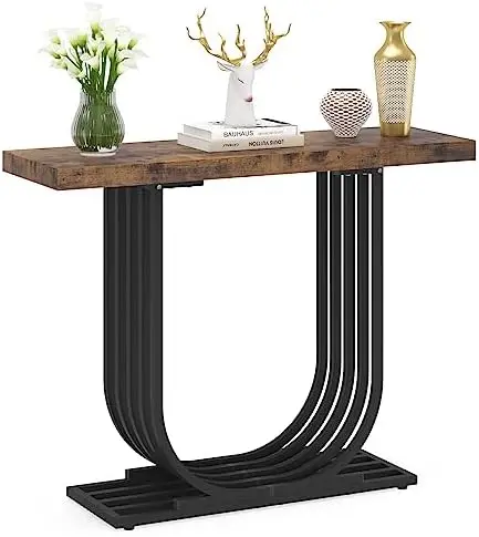 

Table, 39 Inches, Rustic Brown & Black Consolas Console