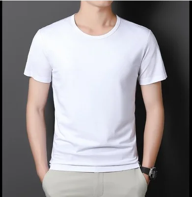 

1127-23.11 T Shirt for Men Low Cut Scoop Ne Tail Short Sleeve