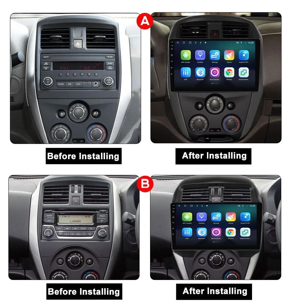 Автомагнитола Roadwise 2 din мультимедийный проигрыватель на Android для Nissan Versa Sunny 2014 2015