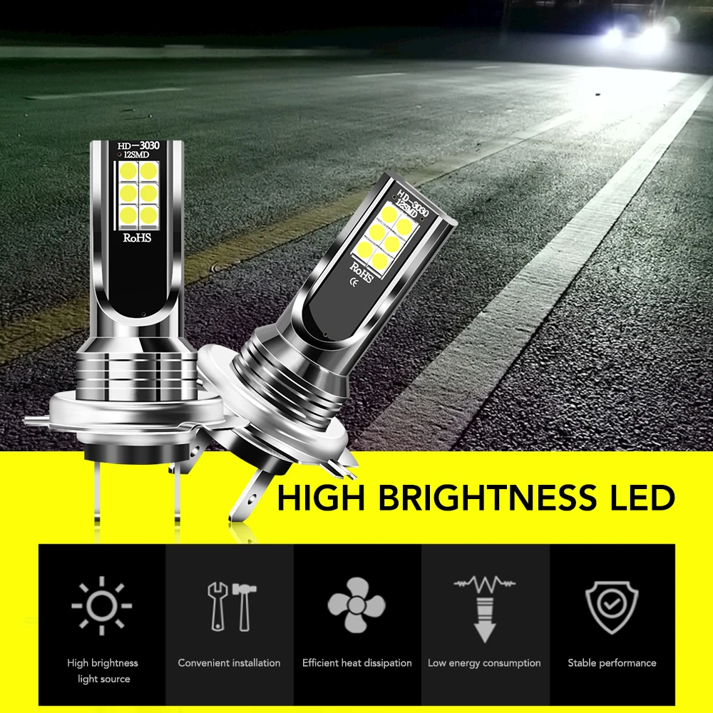 2 шт. H7 Светодиодные Автомобильные фары супер яркие прочные Противотуманные для