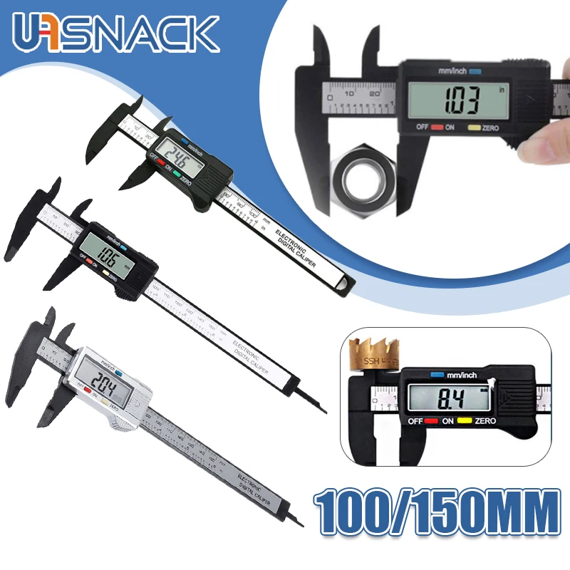 

Электронный цифровой штангенциркуль из углеродного волокна 100/150 мм, фотометр, микрометр, измерительный инструмент, цифровая линейка, свето...