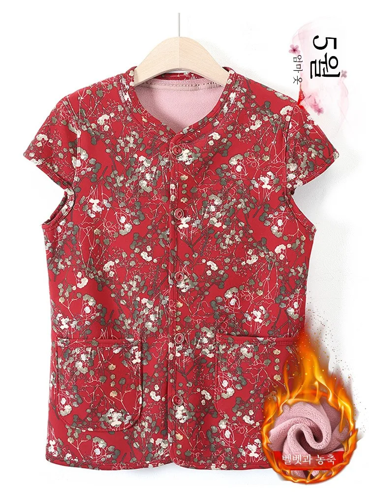 Женский жилет среднего и пожилого возраста на хлопковой подкладке для мам