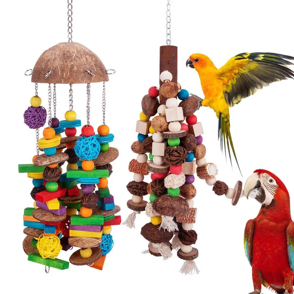 

Игрушка-попугай, легкая установка, облегчает скуку, подвесной крючок, жевательная игрушка-подвеска для домашних животных, игрушки для Гаев