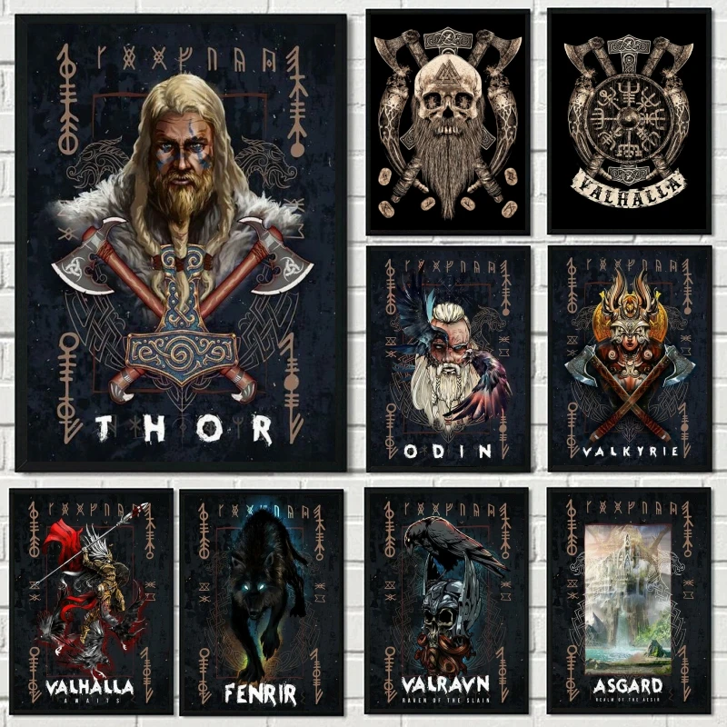 

Viking Odin Thor Norse Mythology Asgard God 5D DIY Diamond Painting Embroidery Art Cross Stitch Kit Craft Rhinestones Home Decor