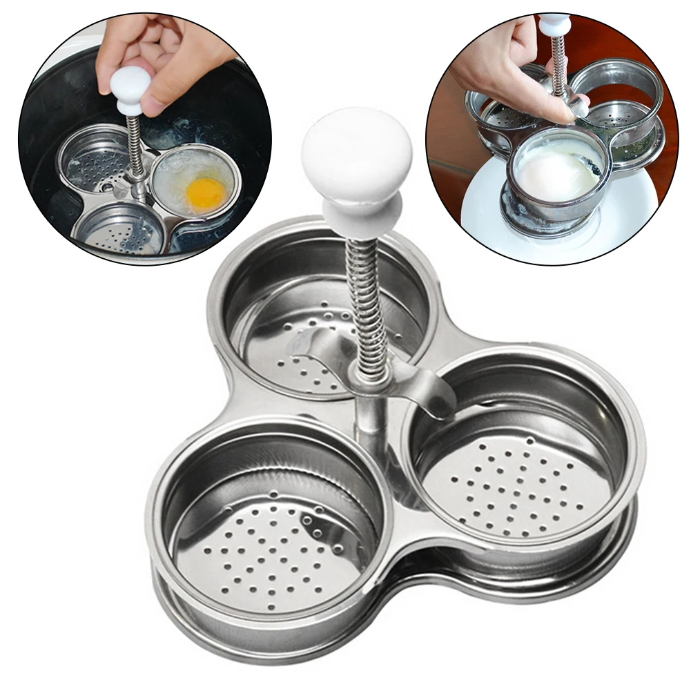 

NEW Egg Poacher Adjustable 3 Grid Steamer Eggs Boiler Stainless Steel Multi Function Home Kitchen Gadgets Egg Shaping Cooker