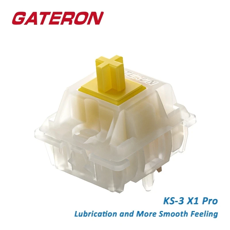 Gateron молочный Pro, желтые, красные переключатели, диагональ X 1, 5-контактный линейный переключатель для игровой механической клавиатуры