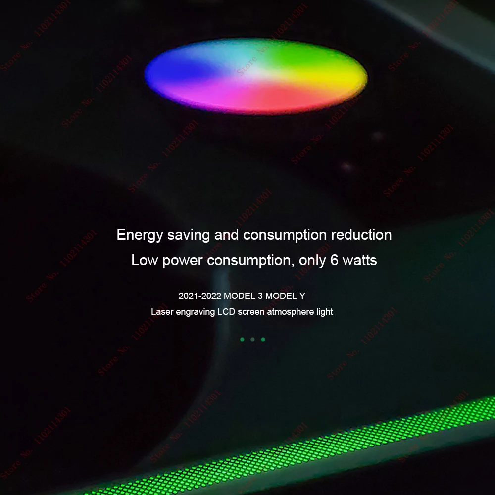 Светодиодная лента для салона автомобиля Tesla Model 3 Y Центральная панель приборной