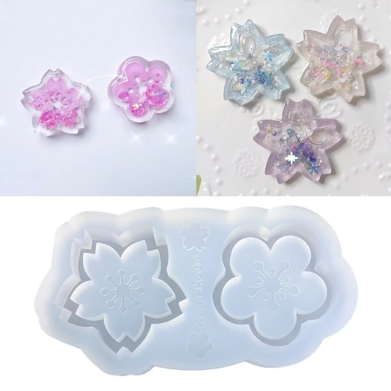 

Shiny Glossy Silicone Decoration Molds Flower Ornament Keychain Mold DIY Pendant Jewelry Epoxy Resin Crafting Molds 40GB