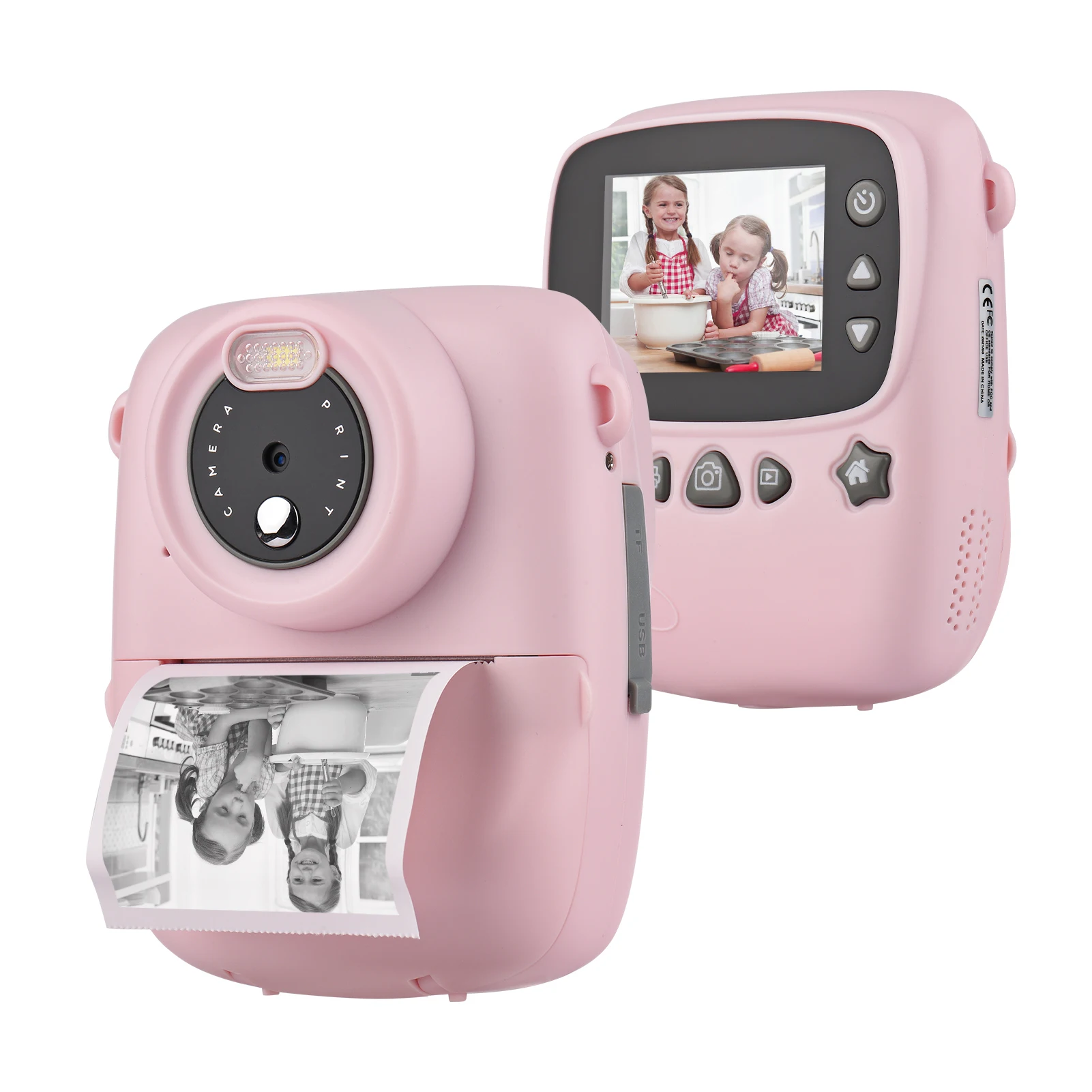 

Детская камера мгновенная печать Портативная Цифровая видеокамера с 1080P 18 МП 2,3 дюймовый большой экран камера с веревкой для мальчиков и дев...
