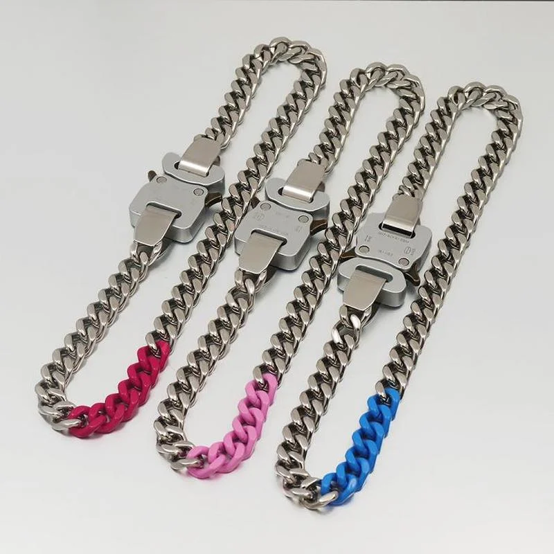 

22SS Новое цветное лоскутное ожерелье до ключицы ALYX ожерелье унисекс 1017 ALYX 9SM ожерелье Хай-стрит бермуды ожерелье аксессуары