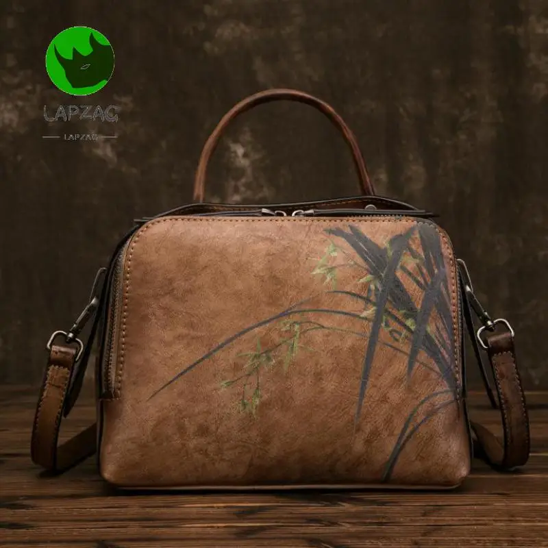 Сумочка на плечо женская из воловьей кожи в стиле ретро