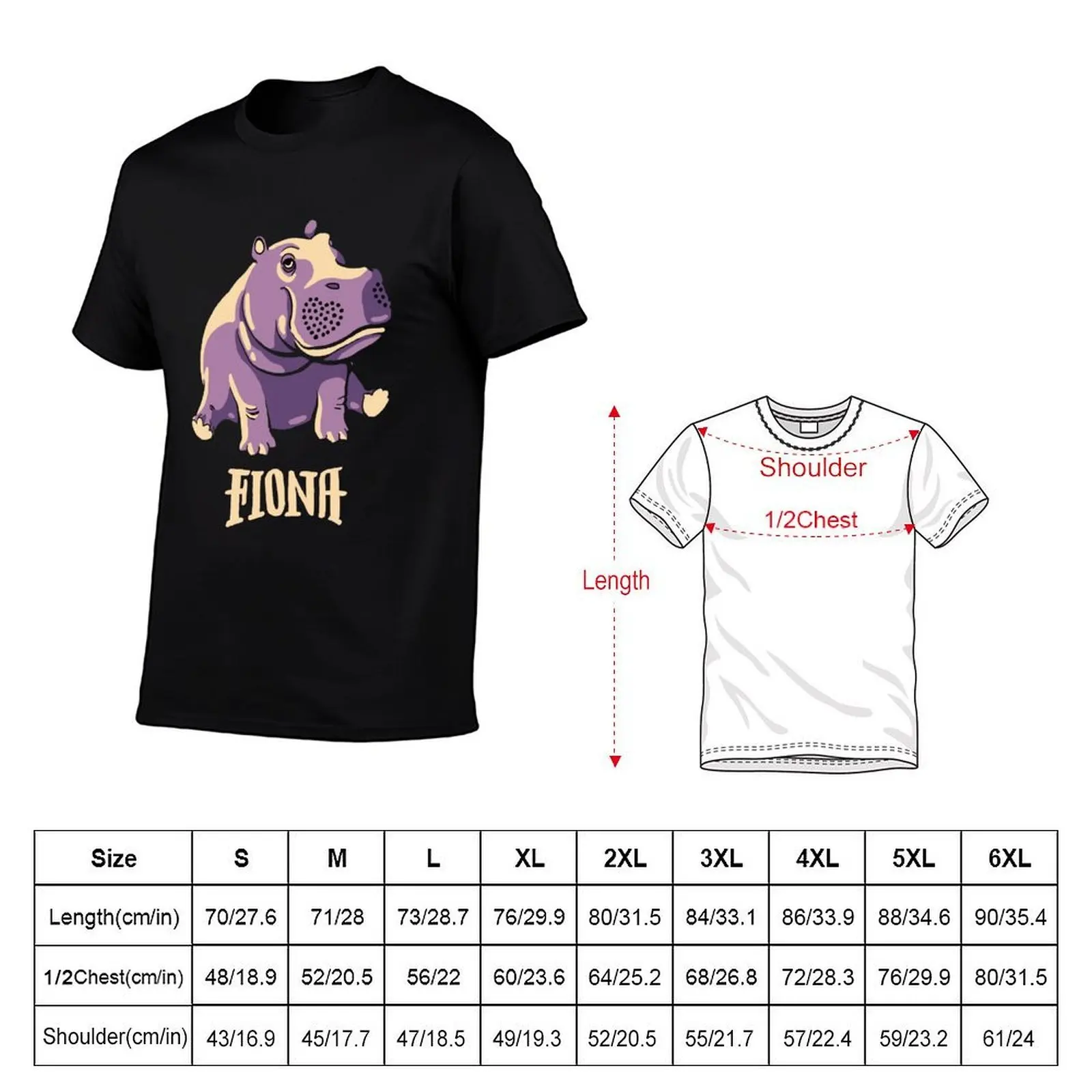 Футболка «Фиона-бегемот» # Футболка TeamFiona Merch с милым изображением детеныша бегемота, мужская футболка с принтом. (art.: 3920dd077dfca) - 3920dd077dfca