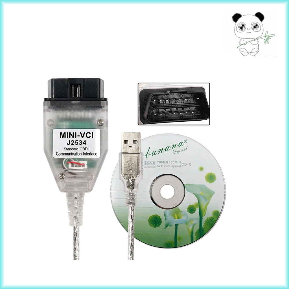 

Newest MINI VCI V17.00.020 J2534 OBD2 Diagnostic Cables Scanner Tools For Toyota TIS Techstream Better Than MINI VCI V16.30.013